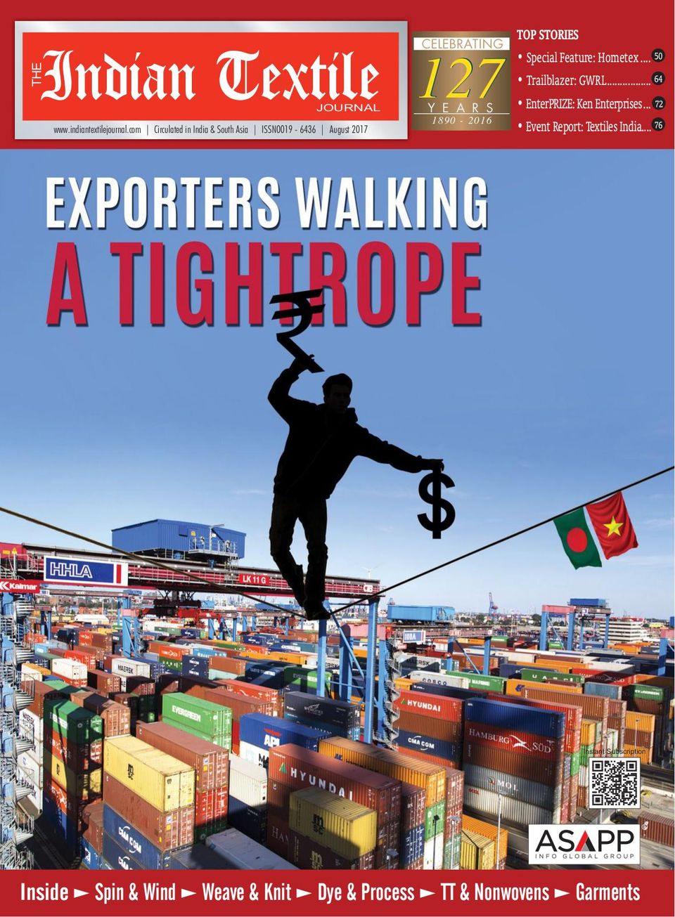 The Indian Textile JournalAugust 2017 Magazine